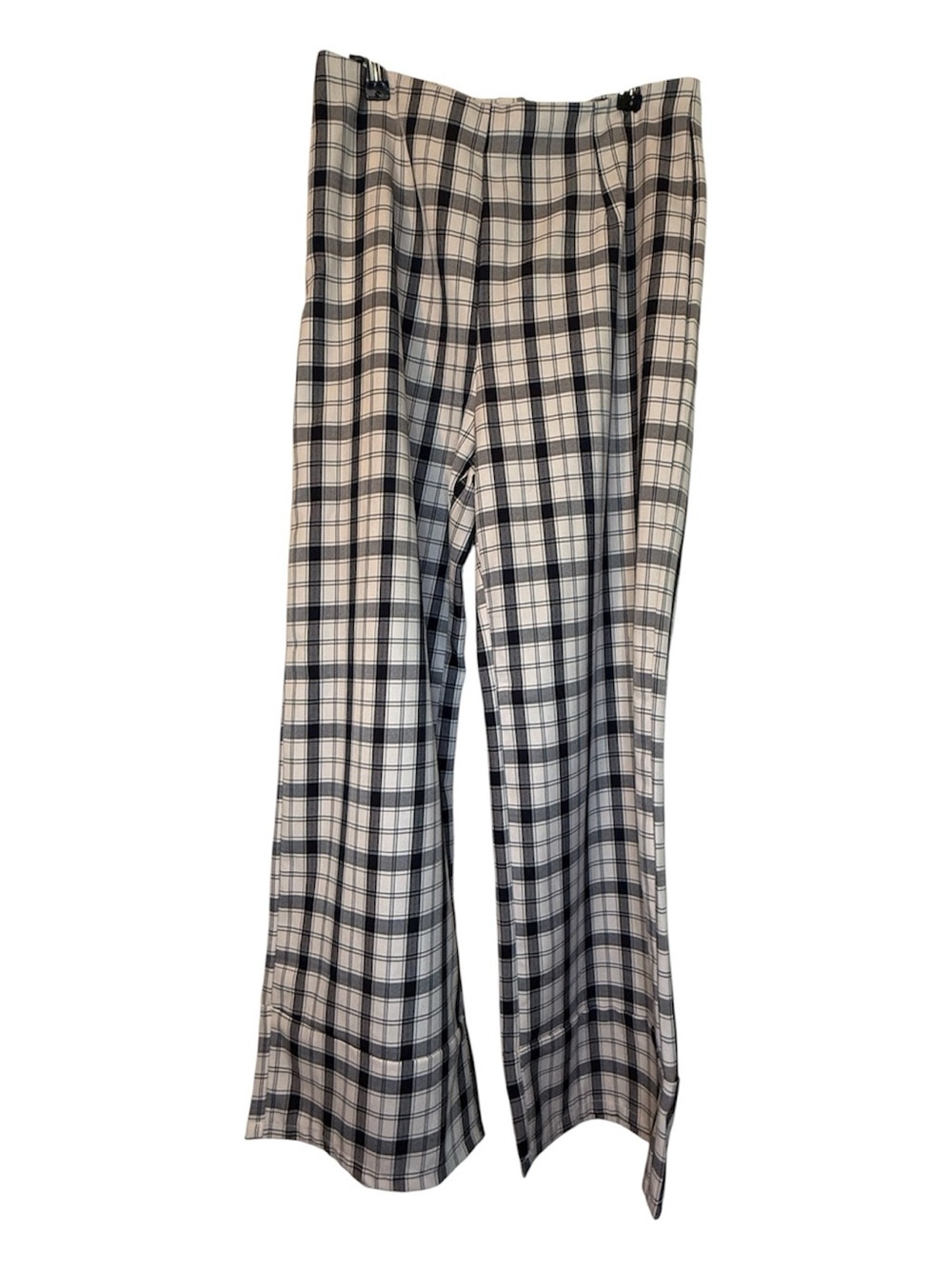 Princess Polly Black & White Plaid Wide-Leg Pants